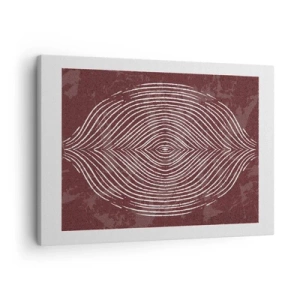 Schilderen op canvas - Symmetrische golven in witte lijnen op een bruine achtergrond - 70x50cm - De ruimte spreekt - Moderne wanddecoratie voor woonkamer en slaapkamer ARTTOR