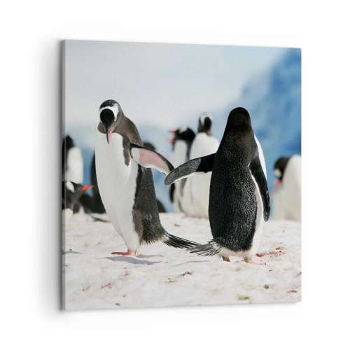 Schilderen op canvas - Dansen in de sneeuw - 50x50 cm