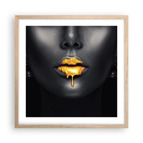 Een poster in een licht eiken lijst - Goldmouth - 50x50 cm