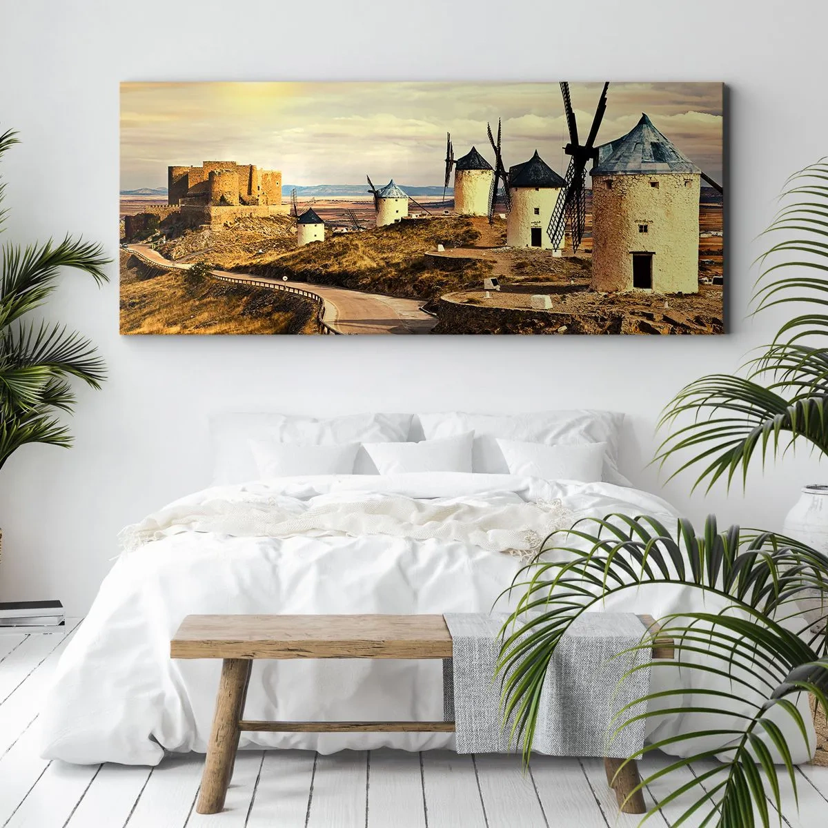 Schilderen op canvas - Don Kichot zal snel hier zijn. - 140x50 cm