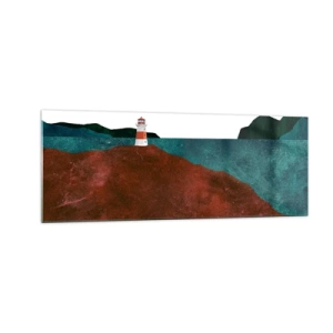 Schilderen op glas - Starend naar de zee - 140x50 cm