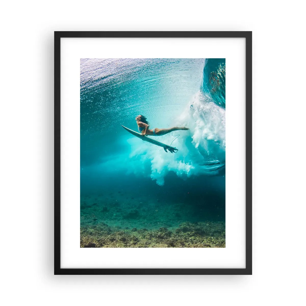 Poster in een zwarte lijst - Onderwaterwereld - 40x50 cm