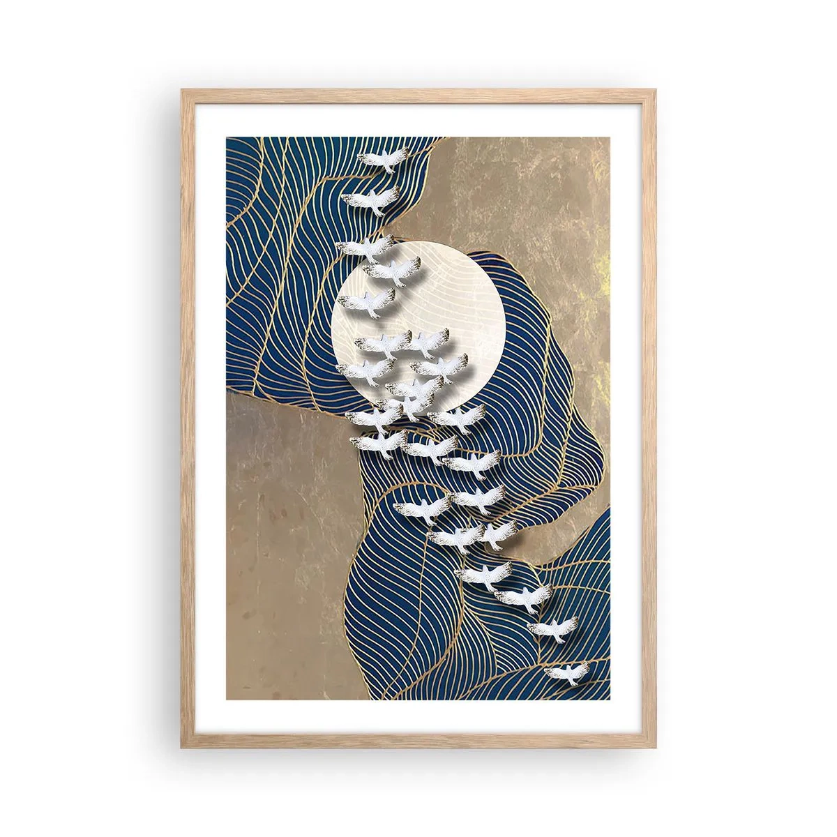 Een poster in een licht eiken lijst - Vrijheid, dwalen, gemeenschap - 50x70 cm