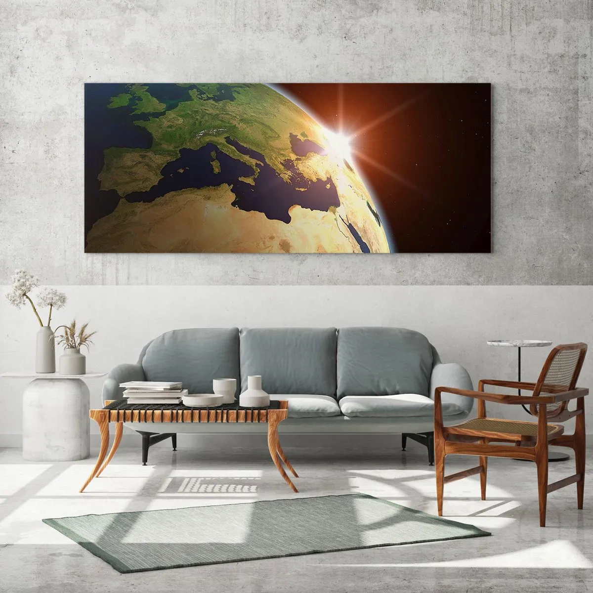 Schilderen op glas - Zonsopgang - 100x40 cm