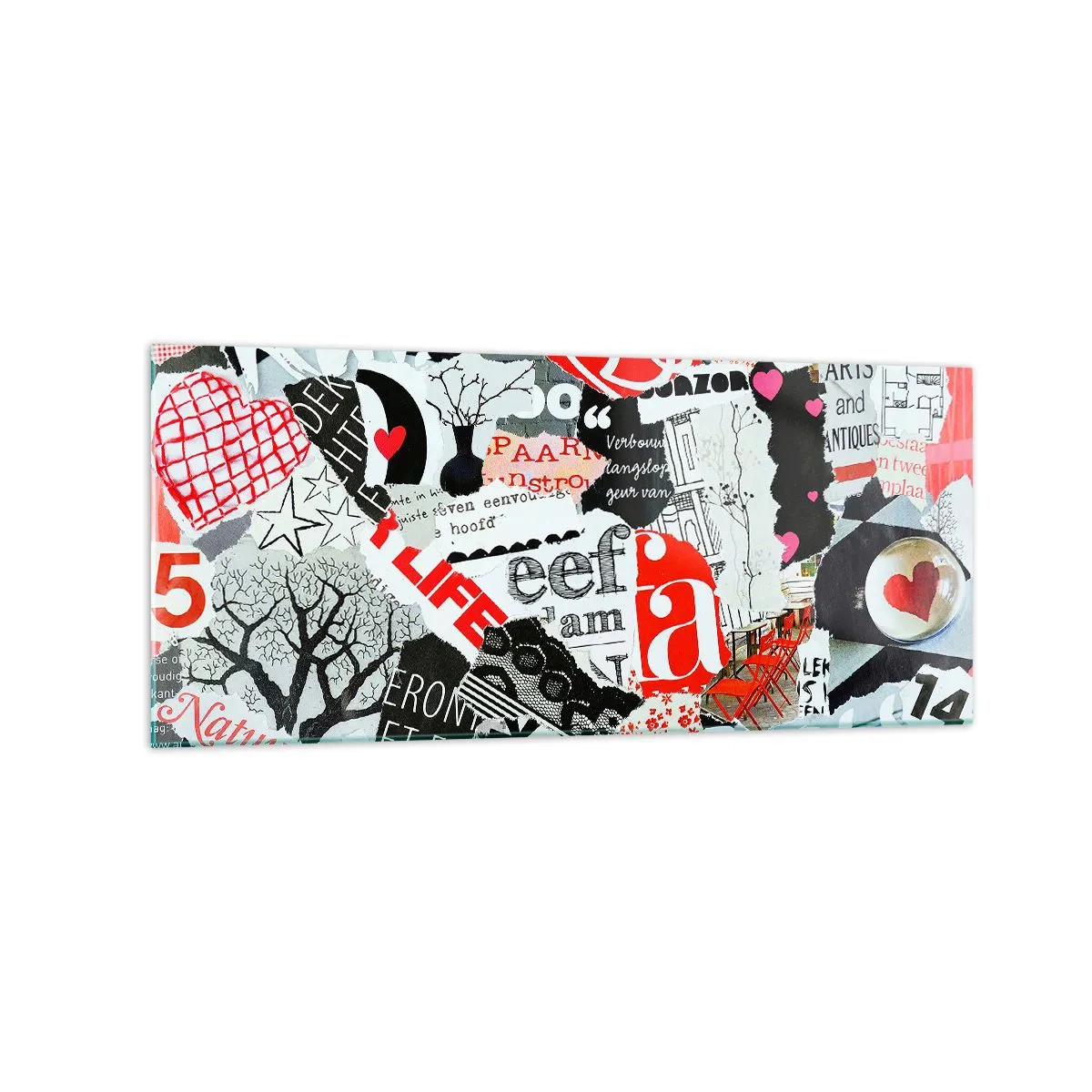 Schilderen op glas - Hipster-collage - 120x50 cm