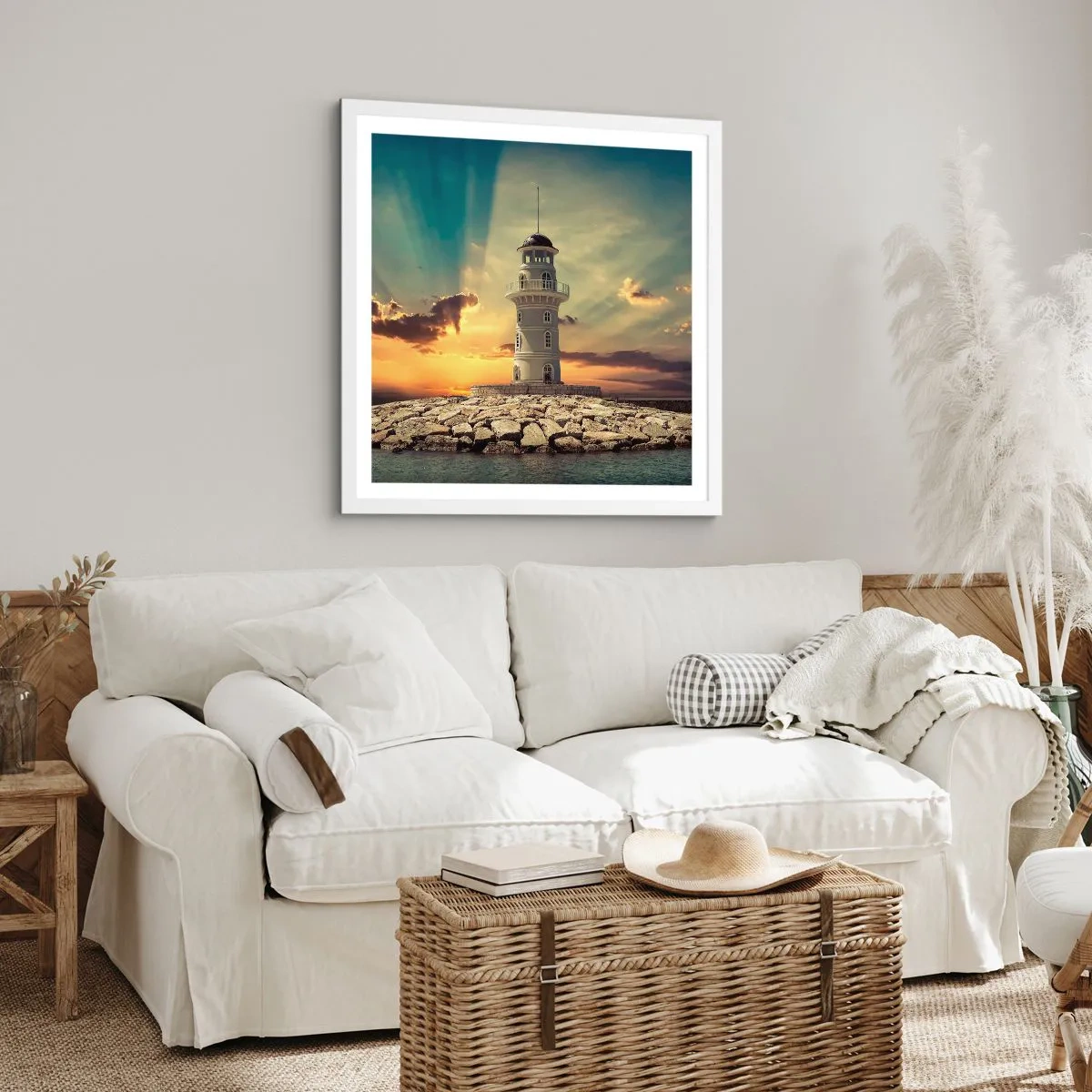 Poster in een witte lijst - Licht - Goed - Schoonheid - 30x30 cm