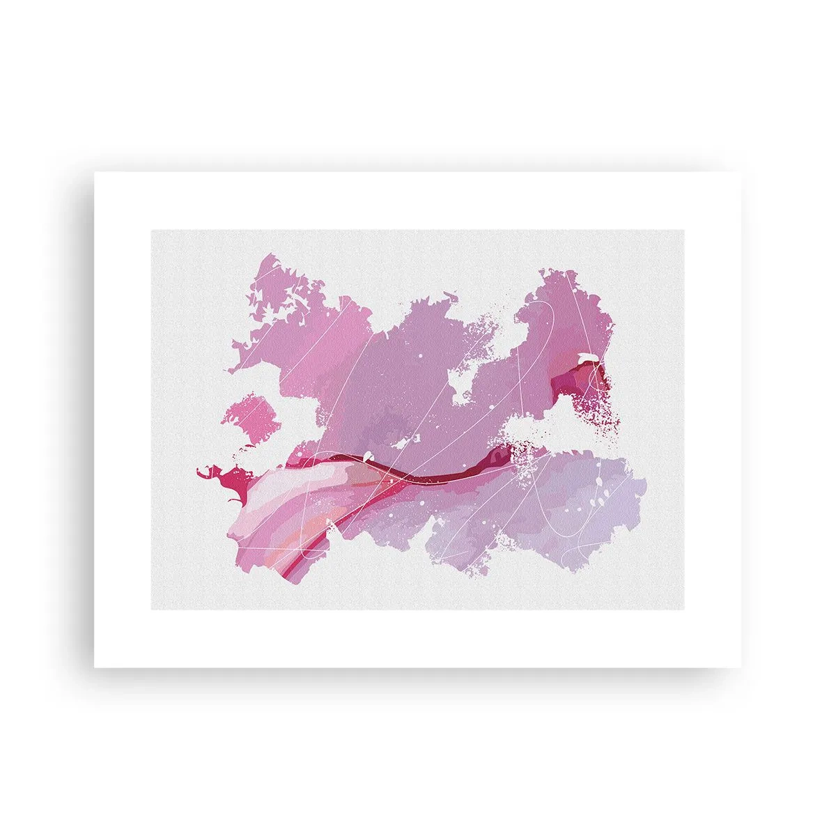 Poster - Kaart van de roze wereld - 40x30 cm