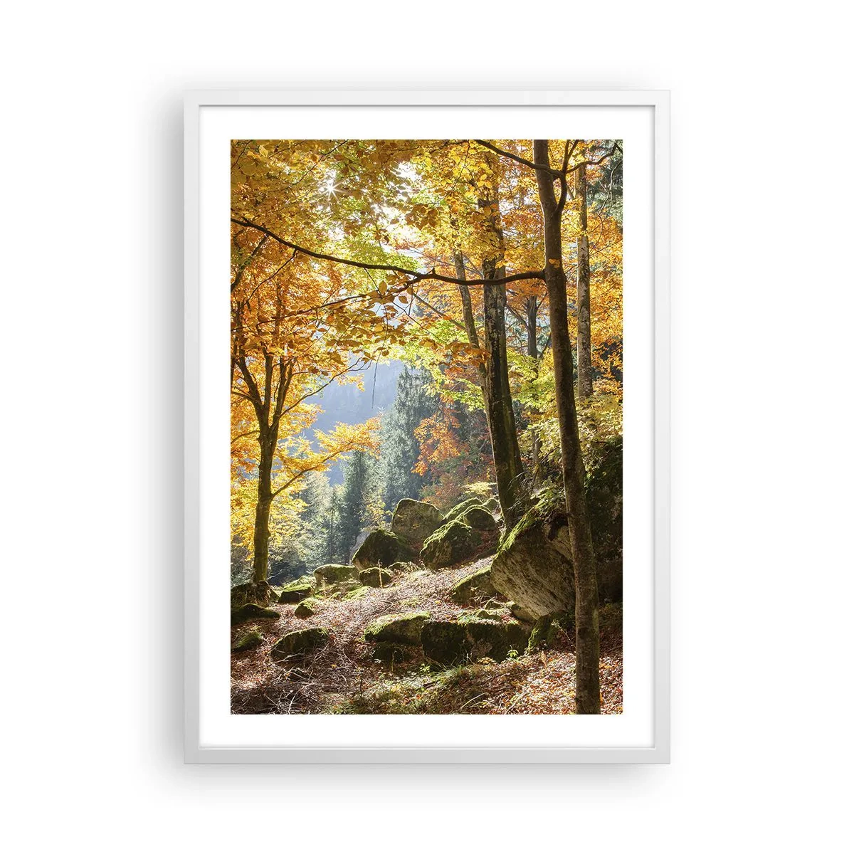 Poster in een witte lijst - Tijd om te ontspannen - 50x70 cm