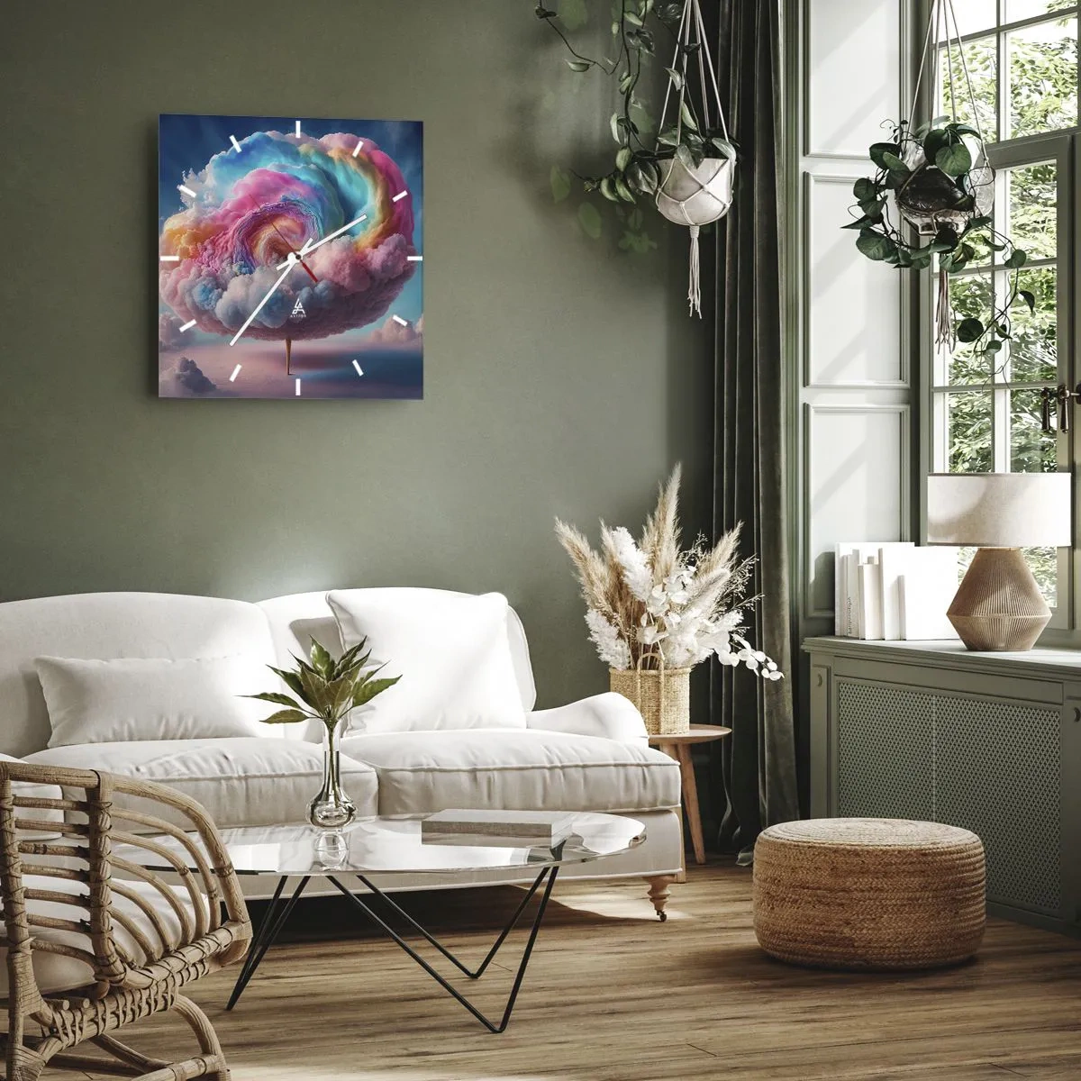 Wandklok - Klok - De droom van een pretpark - 40x40 cm