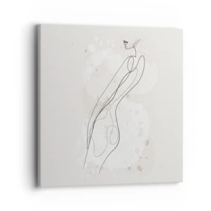 Schilderen op canvas - De blik dwaalt af - 40x40 cm