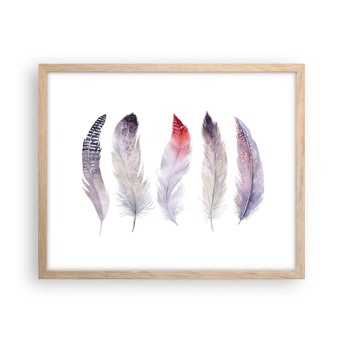 Een poster in een licht eiken lijst - Delicaat als veelkleurige mist - 50x40 cm