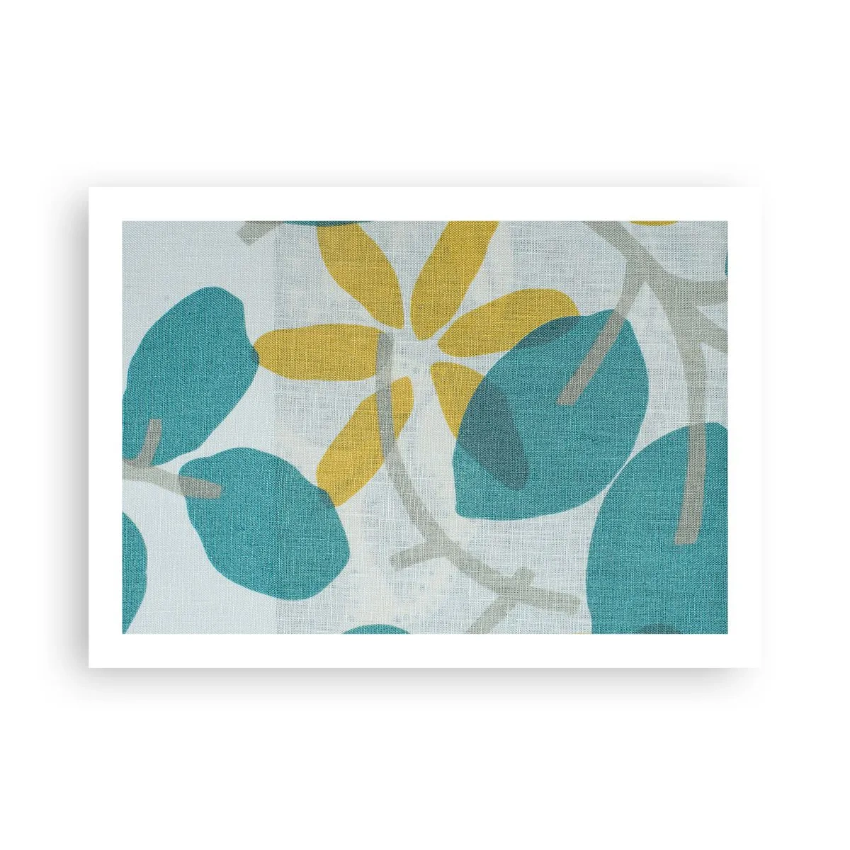 Poster - Tussen de azuurblauwe bladeren - 70x50 cm