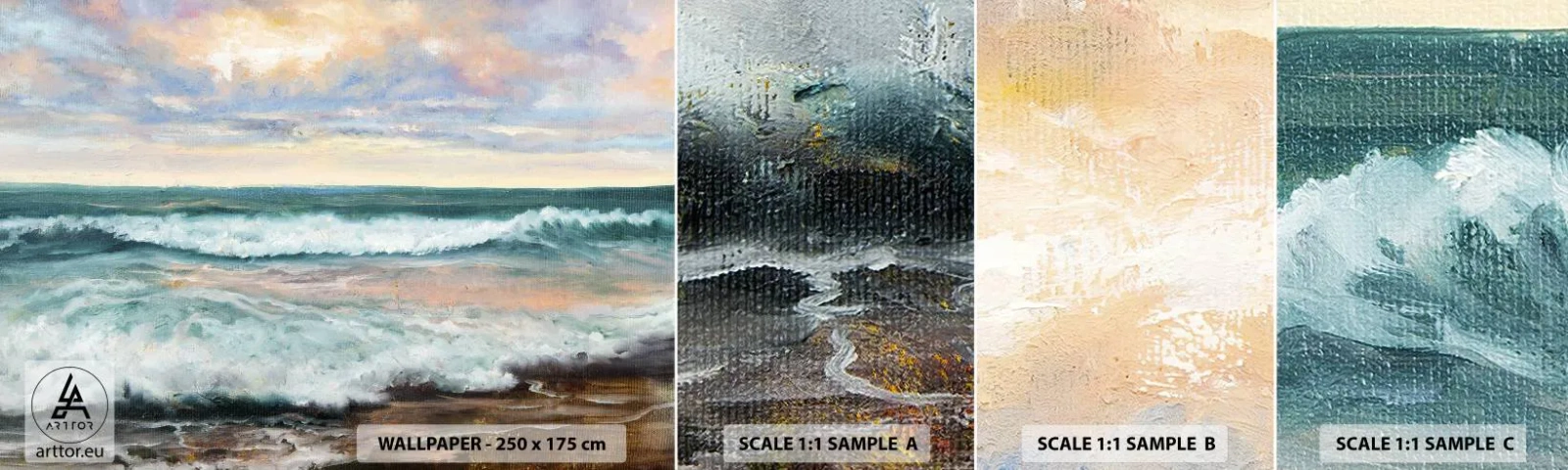 Fotobehang Monster Zelfklevend Deluxe Sticker - Hier maak je je ziel glad - Landschap, Zee, Kust - 100x30 cm