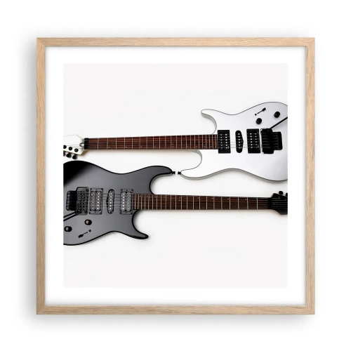 Een poster in een licht eiken lijst - Harmonie van vormen - 50x50 cm