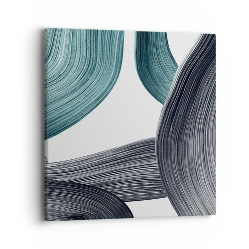 Schilderen op canvas - Smaragdgroene en zwarte paden - 40x40 cm