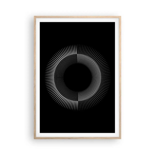 Een poster in een licht eiken lijst - Zwarte zon - 70x100 cm