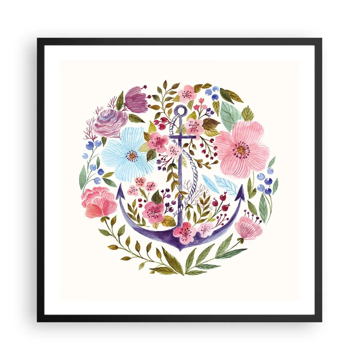 Poster in een zwarte lijst - Goede droom van zeeman - 60x60 cm