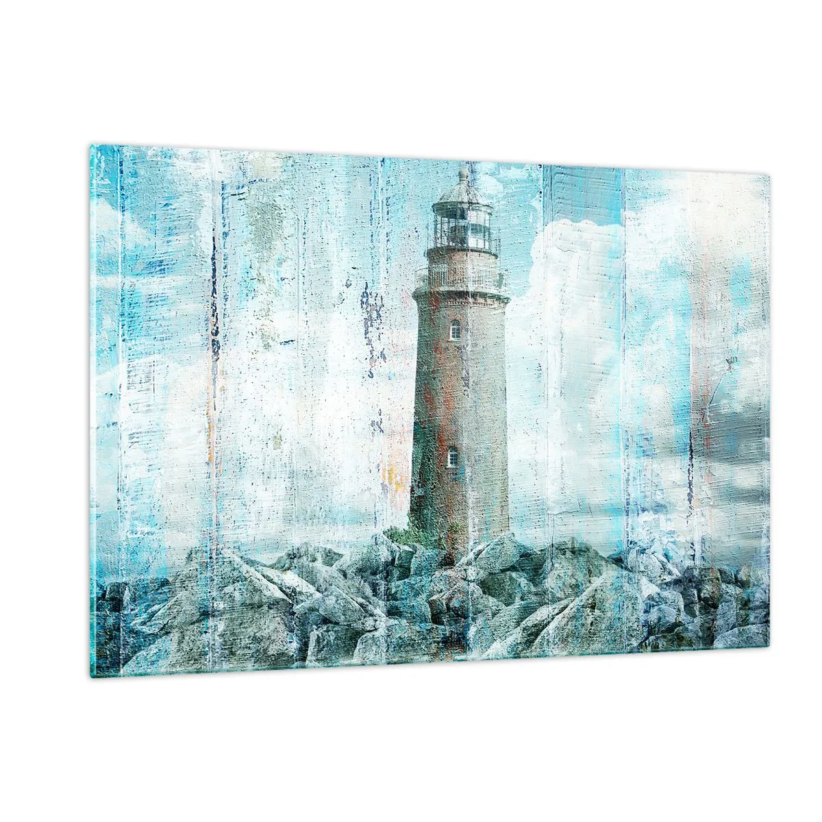 Schilderen op glas - Op oud hout - 120x80 cm