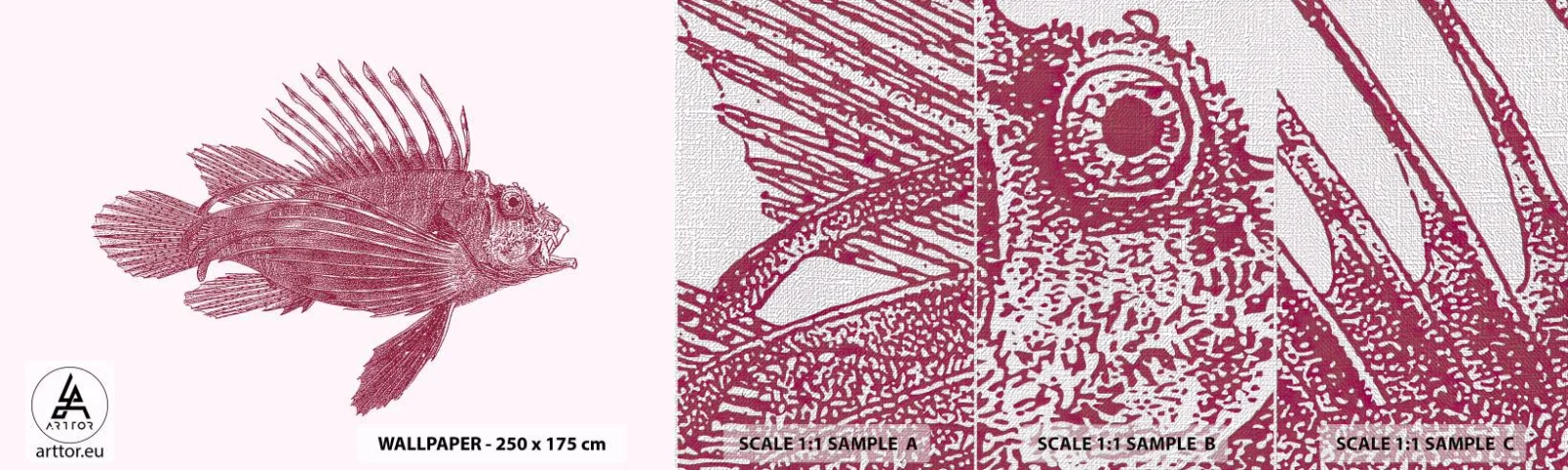 Fotobehang Monster Premium Canvas - Inwoner van exotische wateren - Vis, Leeuwvissen, Tropisch - 100x30 cm