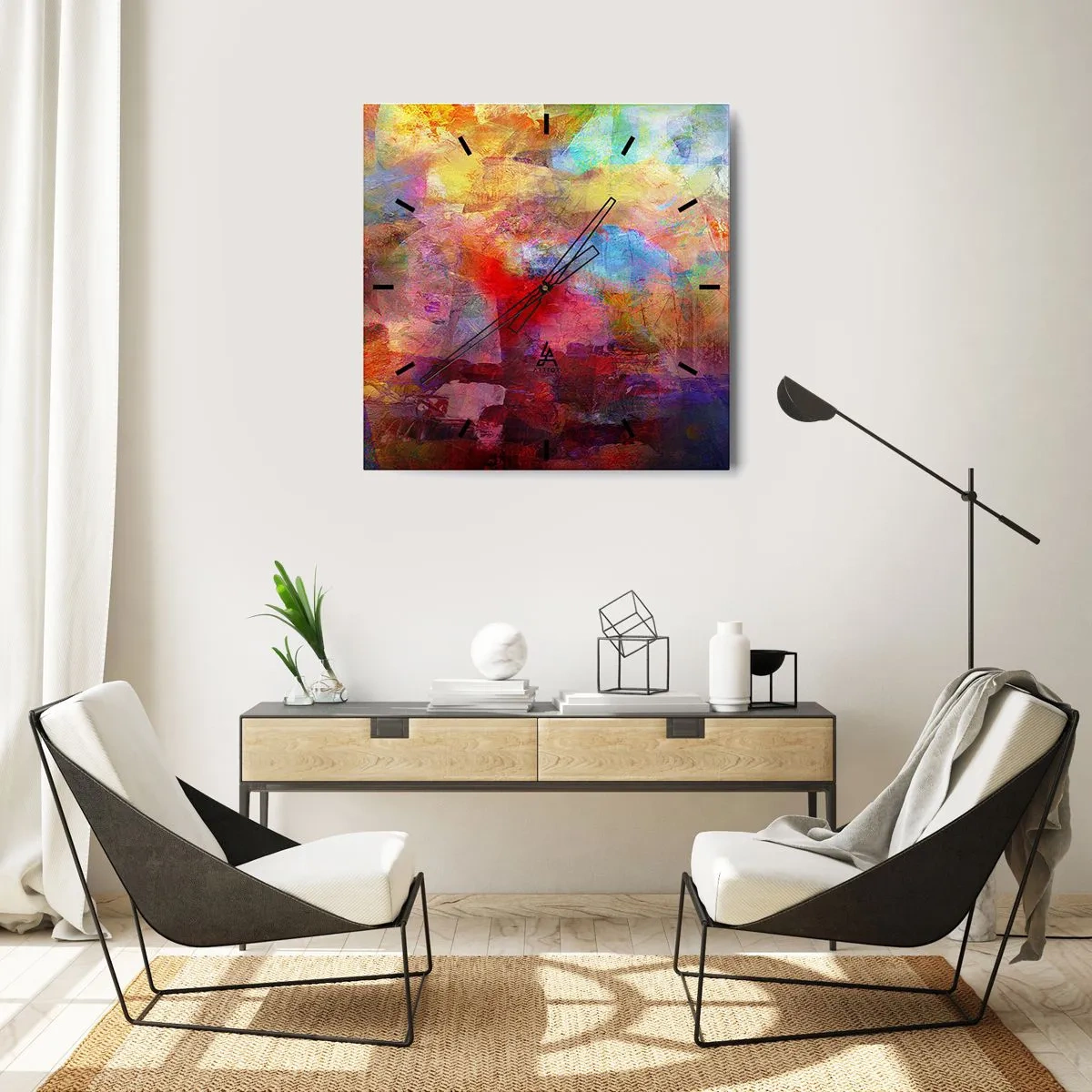 Wandklok - Klok - Kijk in de regenboog - 30x30 cm