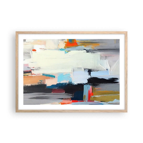 Een poster in een licht eiken lijst - Is er een methode? - 70x50 cm