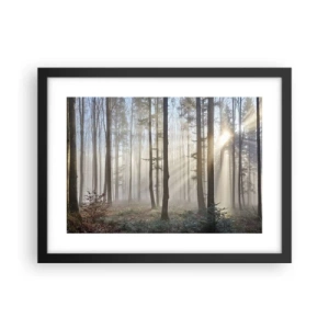 Poster in een zwarte lijst - De mist werd ook wakker - 40x30 cm