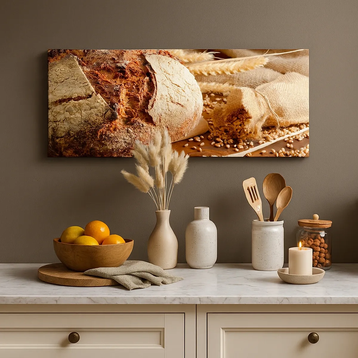 Schilderen op canvas - Smakelijk, geurig, knapperig - 30x30 cm