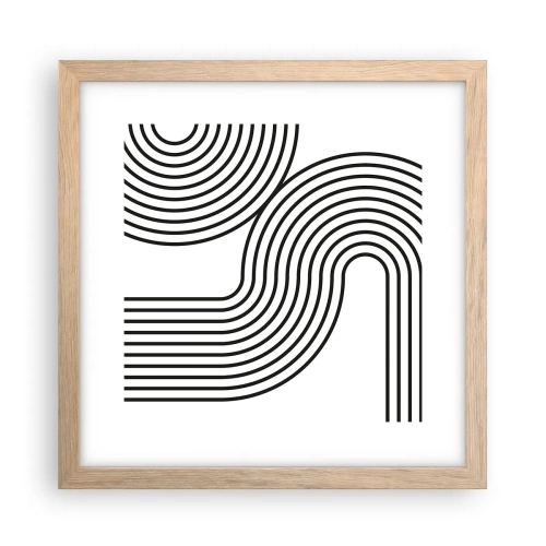 Een poster in een licht eiken lijst - In de bocht - 30x30 cm