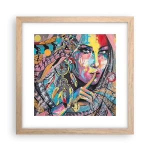 Een poster in een licht eiken lijst - Zwijg totdat je het begrijpt - 30x30 cm