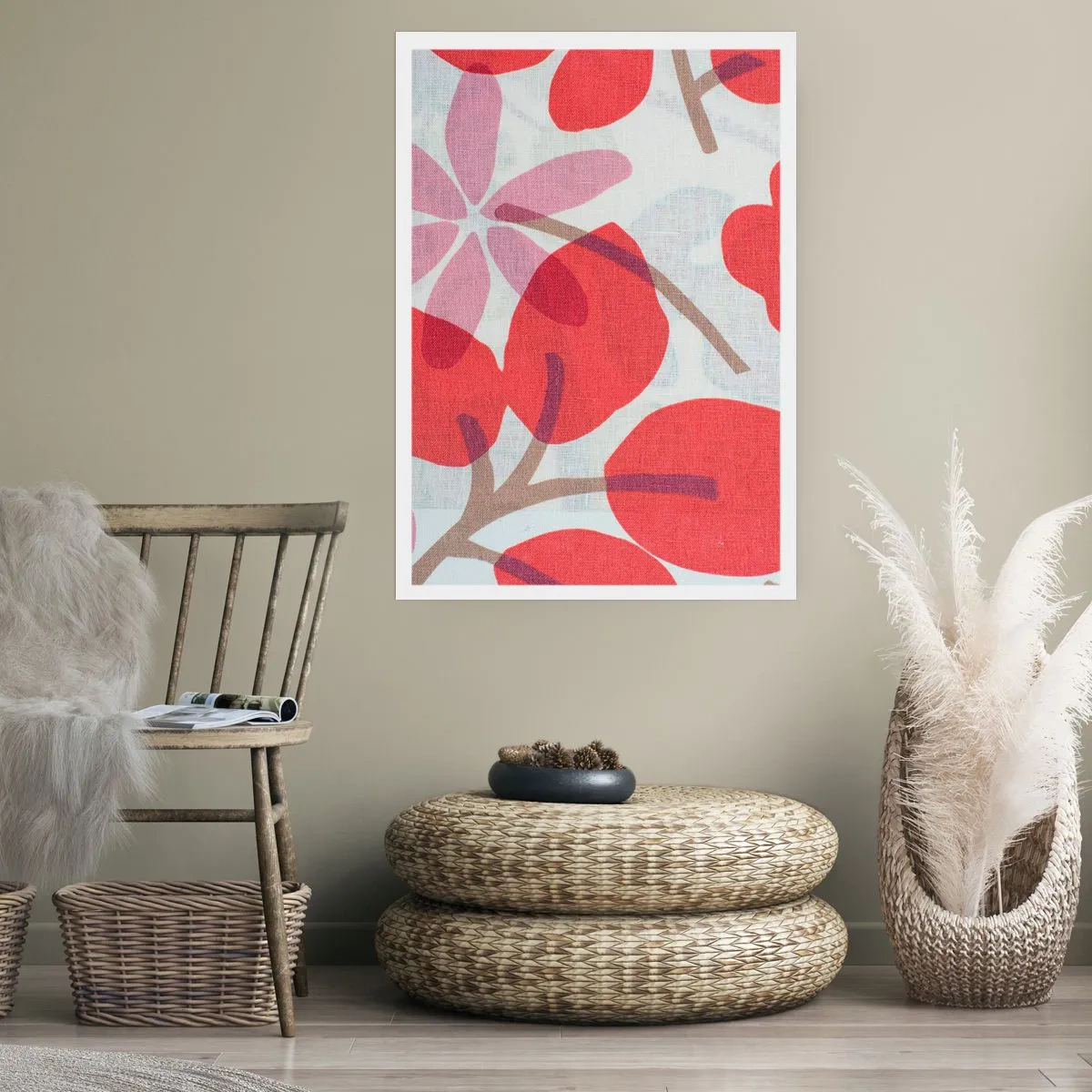 Poster - Bloemstuk in roze - 70x100 cm