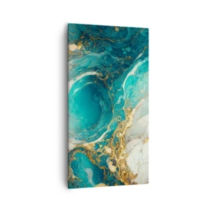 Schilderen op canvas - Compositie met goudaders - 55x100 cm