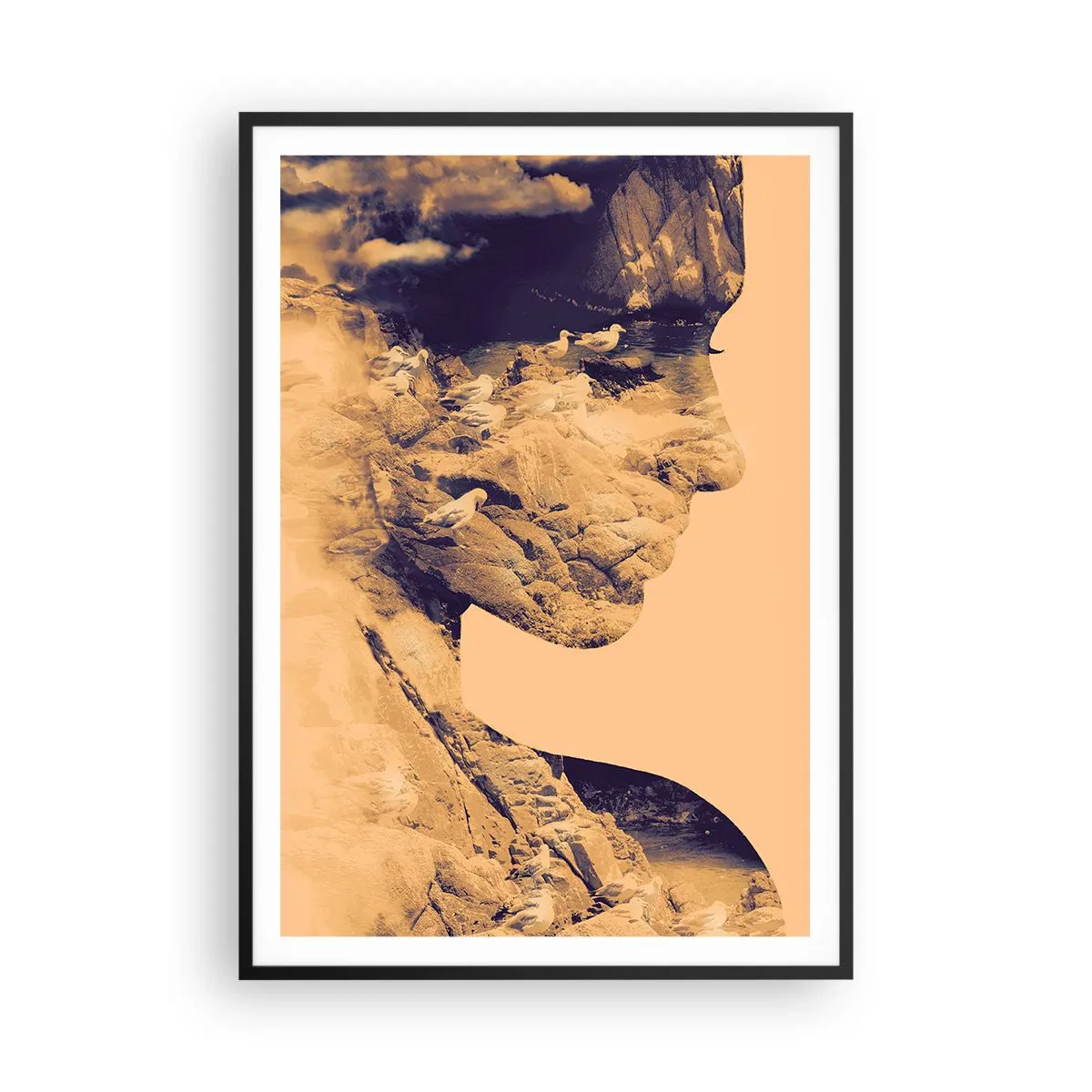 Poster in een zwarte lijst - Van nature mooi - 70x100 cm