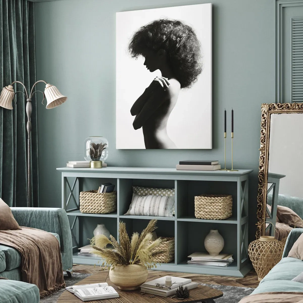 Schilderen op canvas - Als een bloem op een slanke stengel - 50x70 cm