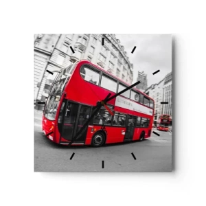 Wandklok - Klok - Londen traditioneel - by bus - 40x40 cm