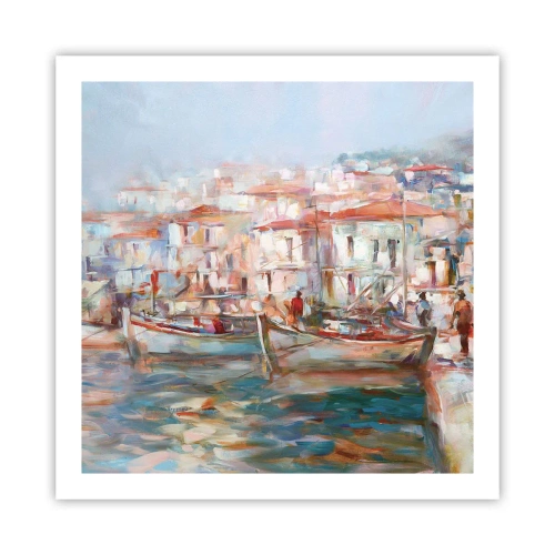 Poster - Pastel vakantie - 60x60 cm