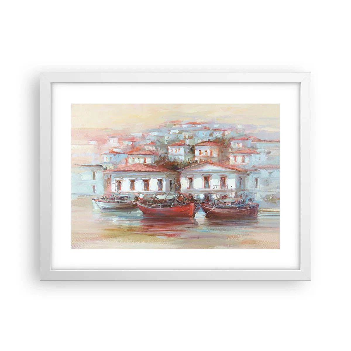 Poster in een witte lijst - Gelukkige stad - 40x30 cm