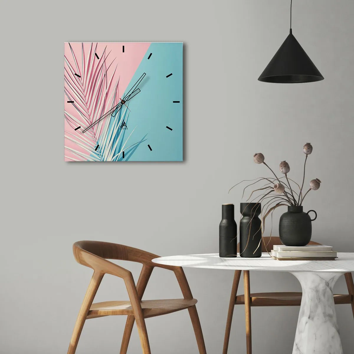 Wandklok - Klok - Tropische impressie - 30x30 cm