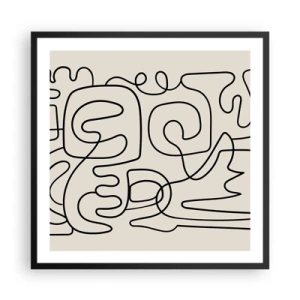 Poster in een zwarte lijst - Volg het pad - 60x60 cm