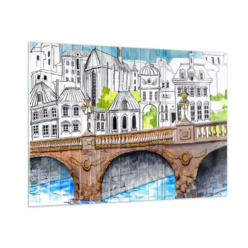 Schilderen op glas - De stad als geschilderd - 100x70 cm