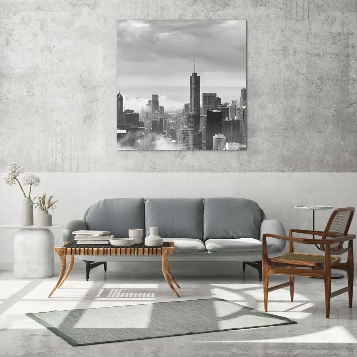 Schilderen op glas - Amerikaans landschap - 70x70 cm