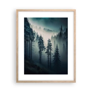 Een poster in een licht eiken lijst - Berg ochtend - 40x50 cm