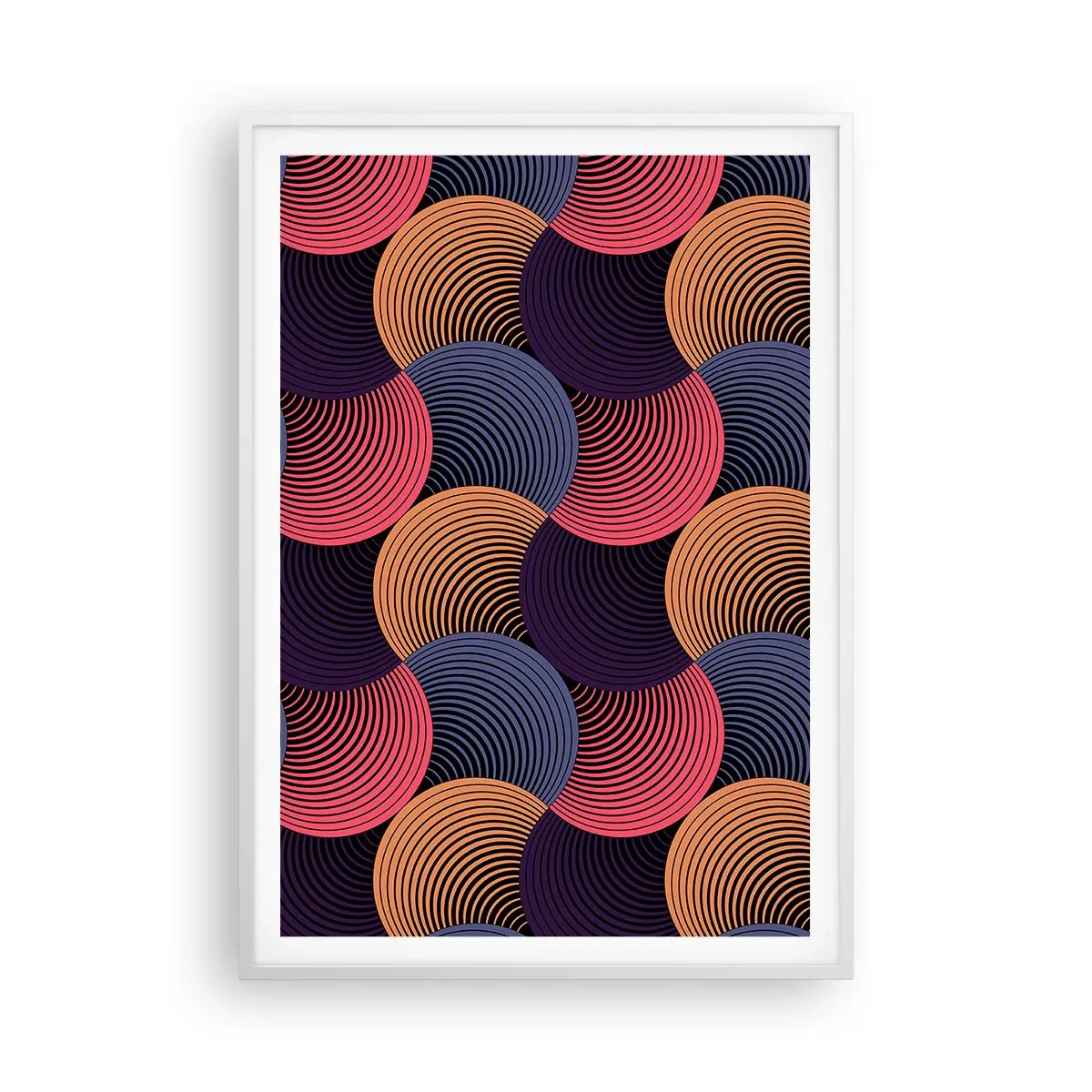 Poster in een witte lijst - In een cirkelvormig ritme - 70x100 cm