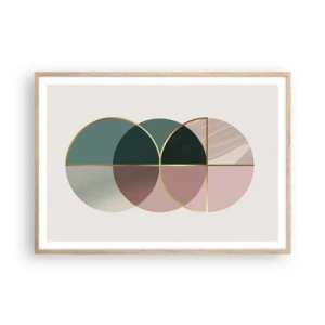 Een poster in een licht eiken lijst - Wiel voor wiel... - 100x70 cm