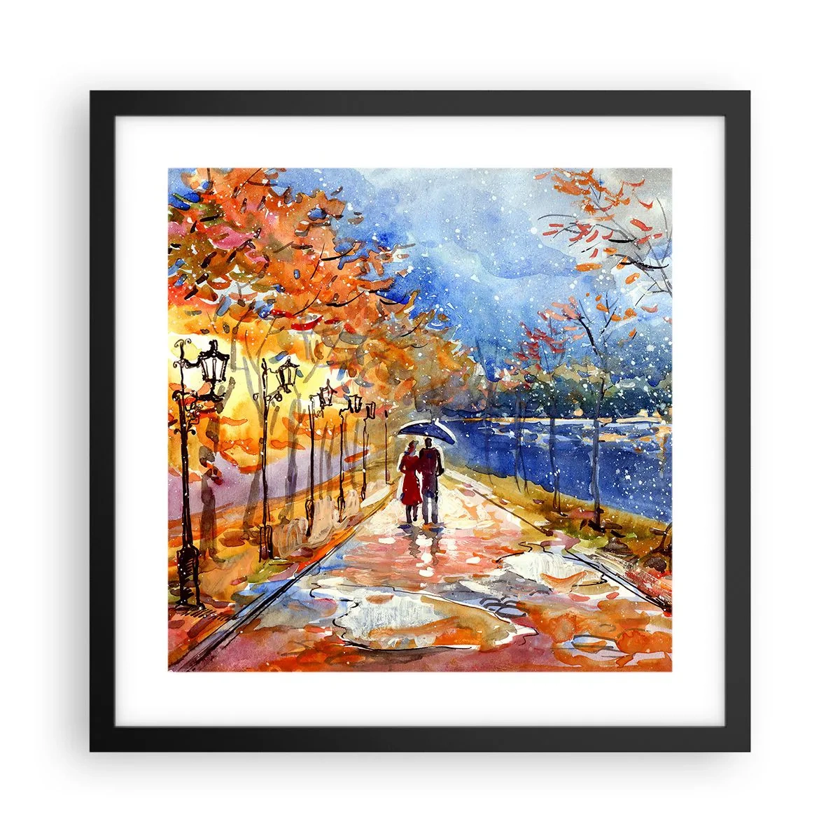 Poster in een zwarte lijst - Samen tot de grens van de tijd - 40x40 cm