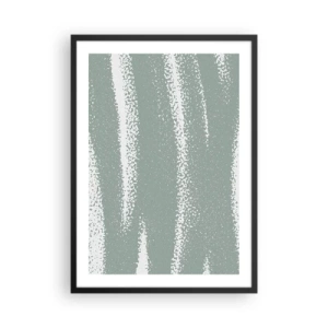 Poster in een zwarte lijst - Een minimalistische compositie in tinten groen en wit - 50x70cm - Abstractie in een winterklimaat - Moderne wanddecoratie voor woonkamer en slaapkamer ARTTOR