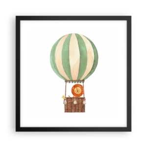 Poster in een zwarte lijst - Leons reizen - 40x40 cm