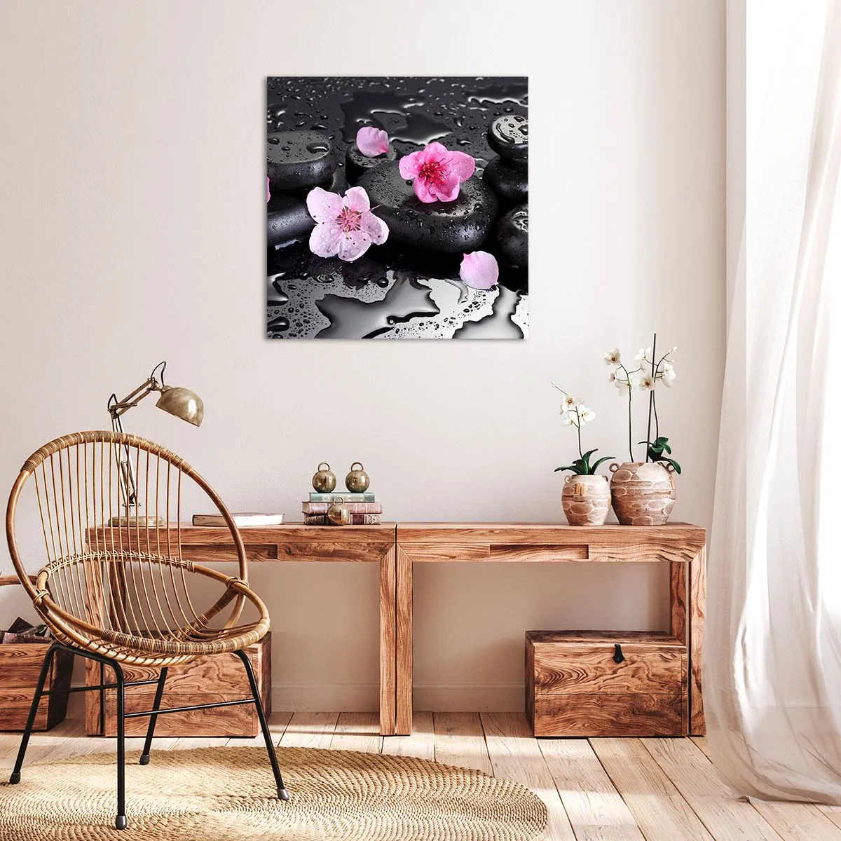 Schilderen op canvas - En de steen valt uit het hart - 70x70 cm