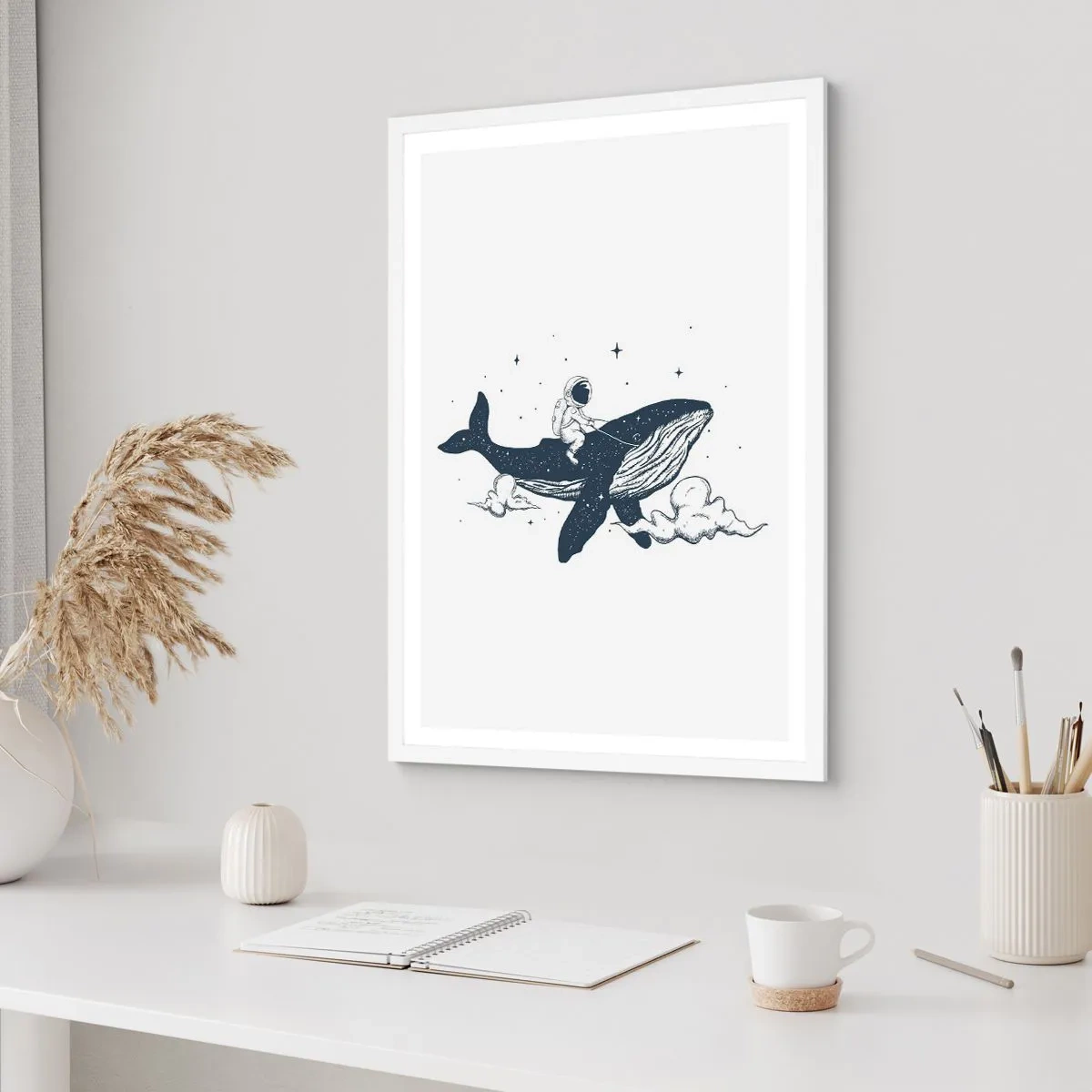 Poster in een witte lijst - Ruimte avontuur - 61x91 cm