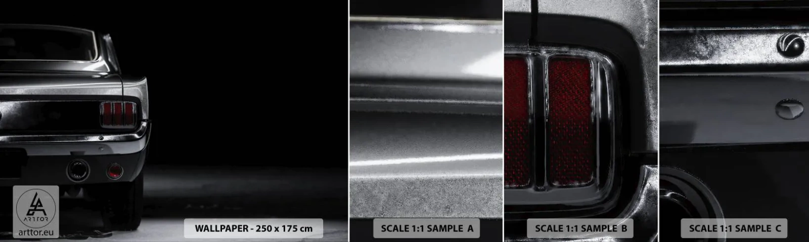 Fotobehang Monster Zelfklevend Deluxe Sticker - De charme van de klassieker - Auto, Retro, Auto - 100x30 cm