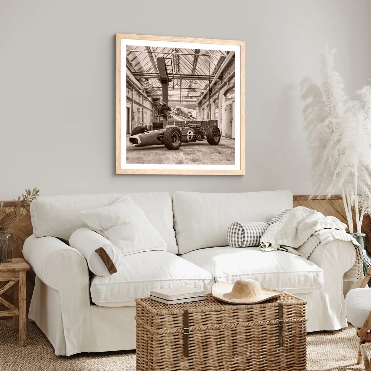 Een poster in een licht eiken lijst - De rust van de winnaar - 40x40 cm